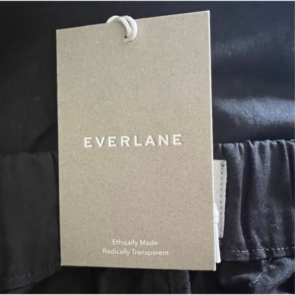 Everlane The Easy Pant Wide Leg Organic Cotton Black Size L NWT - Picture 8 of 13